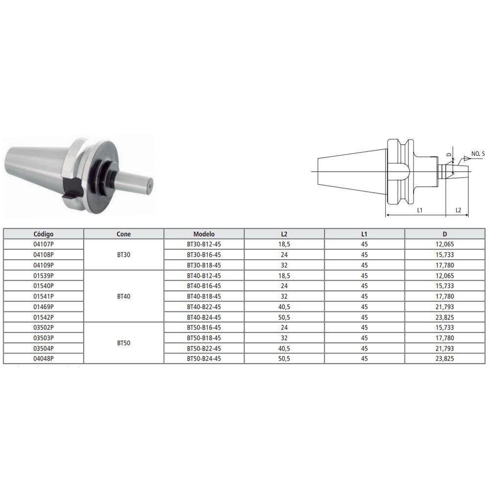 Haste para Mandril Modelo Bt30 - B16 - 45 - Mas 403 Bt - 5