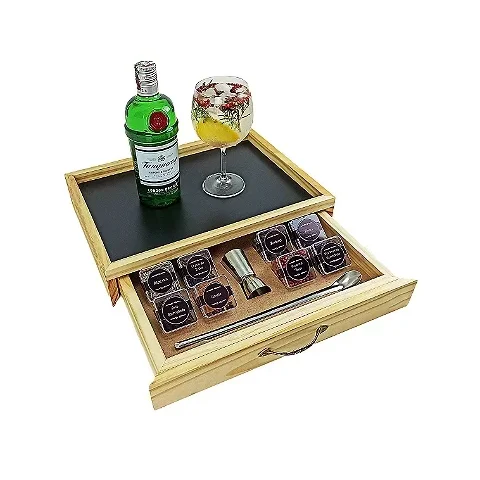 Kit especiarias gin completo com colher dosador amadeirada