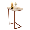 Ver imagem 1 de Mesa Lateral Multiuso para Salas Quarto e Ambientes Pequenos:off Bronze