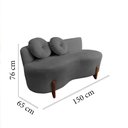 Ver mais imagens de Namoradeira Sofá Feijão Lounge Orgânica Suede Cinza