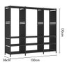 Closet Aberto 3 Colunas com Sapateira Preto Organizador Guarda Roupas Funcional para Quarto - 7