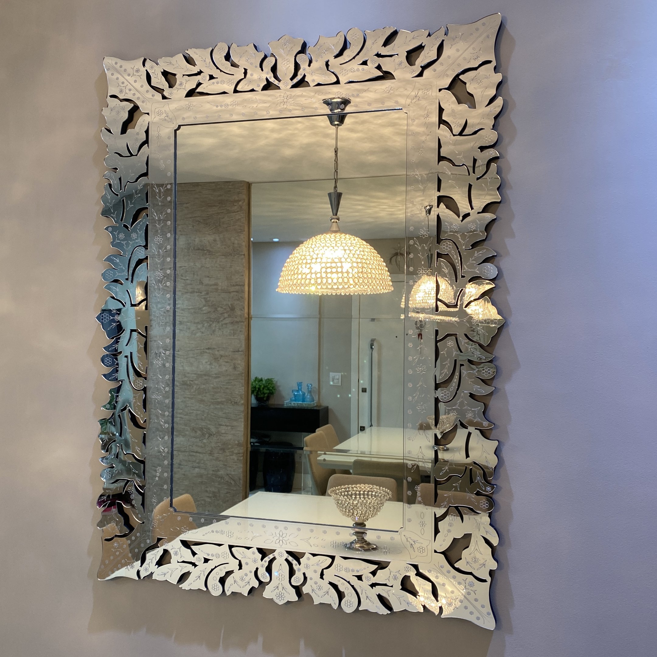 Quadro Espelho Veneziano Decorativo Sala 70x100 - 38.125:prateado - 6