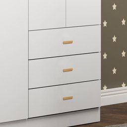 Guarda Roupa Ditália 3 Portas 3 Gavetas BB-322 Branco - 6