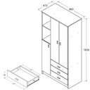 Ver imagem 4 de Guarda Roupa Ditália 3 Portas 3 Gavetas BB-322 Branco