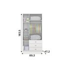 Ver imagem 6 de Guarda Roupa Ditália 3 Portas 3 Gavetas BB-322 Branco