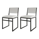 Ver imagem 1 de Kit 2 Cadeiras Industrial Isa Assento Corino para Mesa Sala de Jantar Cozinha Fácil Limpeza - Branco
