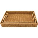Ver imagem 1 de Jg 3pç Bandeja Decorativo para Servir Plástico Natural
