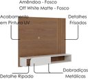 Ver imagem 6 de Painel Ripado para TV até 55 Polegadas Suspenso 1 Porta Jurerê Amêndoa/Off White Matte