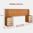 Ver imagem 2 de Cabeceira Extensível Casal Queen Painel Ripado com 2 Mesas de Cabeceira Gênova