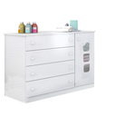 Ver imagem 1 de Comoda Infantil Livia 4 Gavetas Mdf Alto Brilho Branco