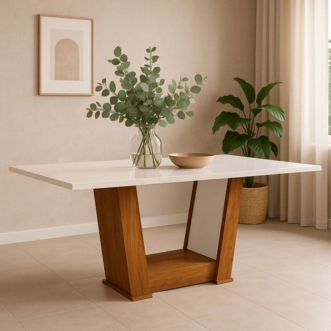 Mesa de Madeira 6 Lugares Imbuia - Pnr Móveis