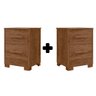 Kit 2 Mesas De Cabeceira 2 Gavetas Castanho Meli Fênix - 1