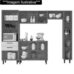 Cozinha Compacta 6 Peças 9 Portas 2 Gavetas Micaella I03 Cartagena/Branco - Mpozenato - 3 Cozinha Compacta 6 Peças 9 Portas 2 Gavetas Micaella I03 Cartagena/Branco - Mpozenato - 3