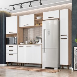 Cozinha Compacta 6 Peças 9 Portas 2 Gavetas Micaella I03 Cartagena/Branco - Mpozenato - 2 Cozinha Compacta 6 Peças 9 Portas 2 Gavetas Micaella I03 Cartagena/Branco - Mpozenato - 2