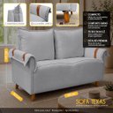 Ver imagem 2 de Sofá Living de 2 Lugares 145cm Moderno Texas Sala Recepção:Cinza Claro