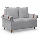 Ver imagem 4 de Sofá Living de 2 Lugares 145cm Moderno Texas Sala Recepção:Cinza Claro