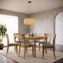 Ver imagem 1 de Mesa de Jantar 160cm 8979fn com 6 Cadeiras 8981fn Rubi Madeira Maciça Freijó Linho Arizona Finestra