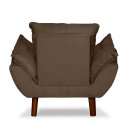Ver imagem 4 de Mini Poltrona Cadeira Infantil de Criança Suede Marrom Pés Palito