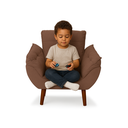 Ver imagem 1 de Mini Poltrona Cadeira Infantil de Criança Suede Marrom  Pés Palito