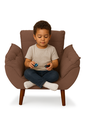 Ver imagem 1 de Mini Poltrona Cadeira Infantil de Criança Suede Marrom Pés Palito