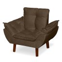 Ver imagem 6 de Mini Poltrona Cadeira Infantil de Criança Suede Marrom Pés Palito