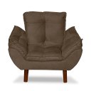 Ver imagem 2 de Mini Poltrona Cadeira Infantil de Criança Suede Marrom Pés Palito