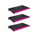 Ver imagem 1 de Kit 3 Bandejas Prateleiras 40x91 P/gôndola New Plus Preta Porta Etiquetas Rosa - Sa Gôndolas