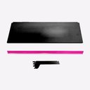 Ver imagem 2 de Kit 3 Bandejas Prateleiras 40x91 P/gôndola New Plus Preta Porta Etiquetas Rosa - Sa Gôndolas