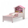 Cama Solteiro Casinha Princesa Branca e Rosa com Colchão - 2