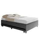 Ver imagem 4 de Bicama Casal Box com Baú 138x188cm Samy S05 Linho Preto - Mpozenato