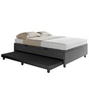Ver imagem 1 de Bicama Casal Box com Baú 138x188cm Samy S05 Linho Preto - Mpozenato