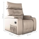 Ver imagem 2 de Poltrona Cromo Reclinável Giratória Corino Espuma D23 Bege com Porta Copos e Bolso Lateral Matrix