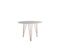 Ver imagem 3 de Mesa de Jantar Redonda 90cm Branco Clips 3 Pés com 4 Cadeiras Eames Eiffel Pretas Base Cobre