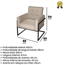 Ver imagem 7 de Poltrona Cadeira Decorativa Resistente com Base de Ferro para Escritório