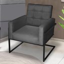 Ver imagem 2 de Poltrona Cadeira Decorativa Resistente com Base de Ferro para Escritório