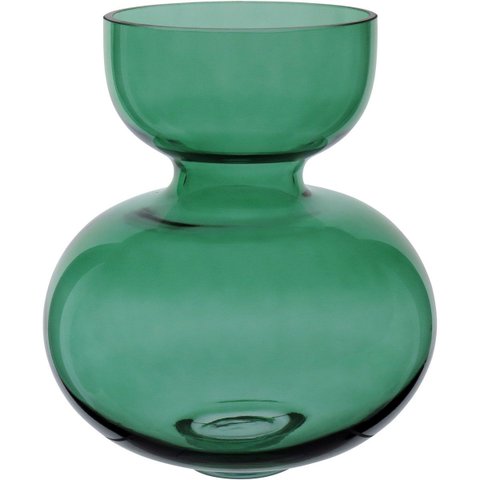 Vaso Decorativo de Vidro Verde 27x22x22cm Enfeite Sala Mesa Estante Aparador