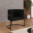 Ver imagem 1 de Poltrona Corino Decorativa Lua Recepção Base Ferro Black Cor:preto Preto