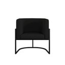 Ver imagem 5 de Poltrona Corino Decorativa Lua Recepção Base Ferro Black Cor:preto Preto