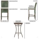Ver imagem 2 de Mesa Bistrô com 2 Banquetas Roma Marrom Corda Náutica Estofado 3 Trama Original