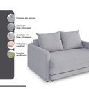 Ver imagem 5 de Sofa Cama Casal 147cm Trento Cinza Estofama