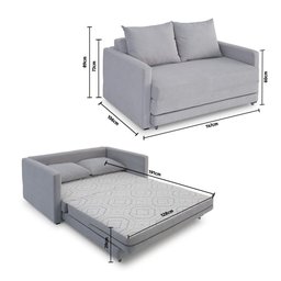 Sofa Cama Casal 147cm Trento Cinza Estofama - 3