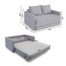 Sofa Cama Casal 147cm Trento Cinza Estofama - 3