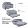 Sofa Cama Casal 147cm Trento Cinza Estofama - 4