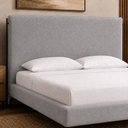 Ver imagem 1 de Cabeceira para Cama Box King 213cm Almeria Linho Cinza - Sallar Home