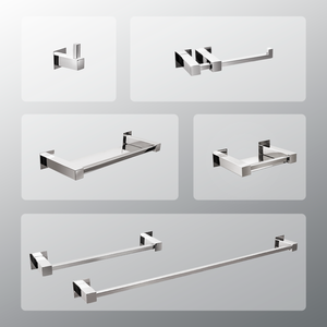 Kit Acessórios Para Banheiros 6 Peças Inox - Kromus Kitqd6