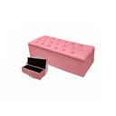 Ver imagem 3 de Kit Cabeceira Geovana + Calçadeira Baú Mirage Casal 140cm Suede - Ecotec Decor:Rosa