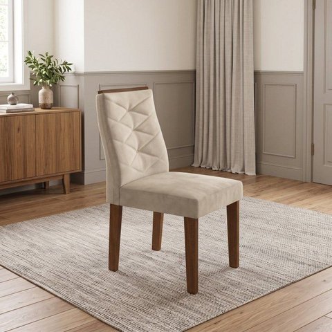 Kit 6 Cadeiras para Sala de Jantar Estrutura em MDF 98cm