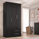 Ver imagem 1 de Guarda-Roupa Solteiro 3 Portas 2 Gavetas Kioto