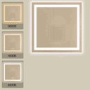 Ver imagem 7 de Espelho Quadrado 50x50 cm Jateado LED 3 Cores Touch Moderno