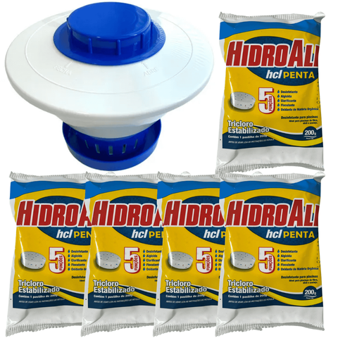 Clorador Flutuante c/ 5 Pastilhas de Cloro Penta Hidroall